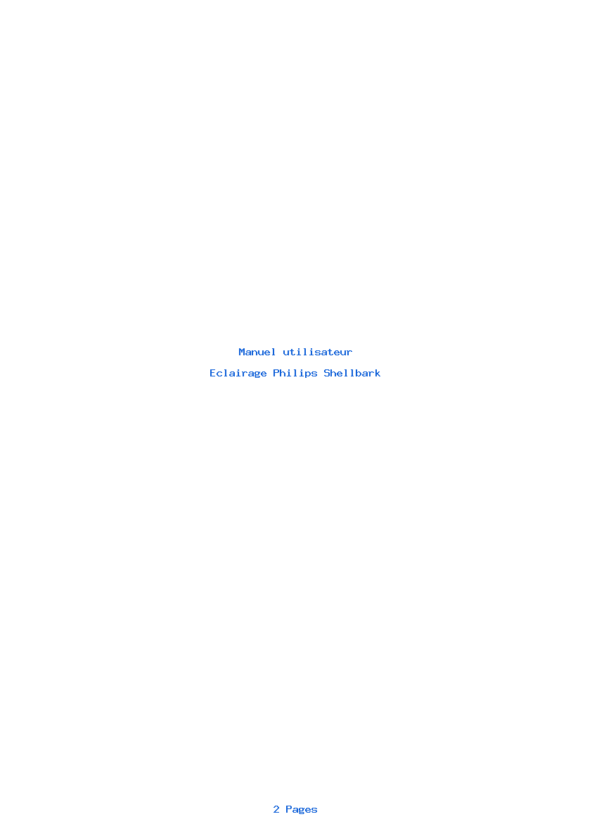 Page 1 de la notice Manuel utilisateur Philips Shellbark