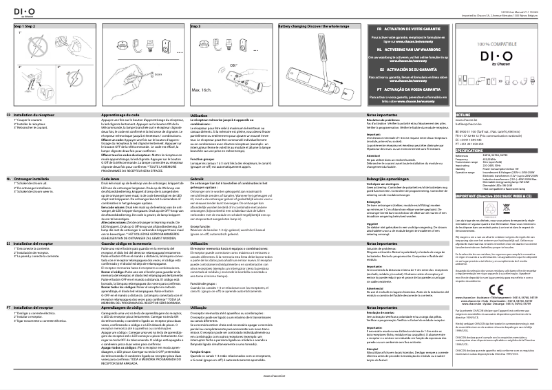 Page 1 de la notice Manuel utilisateur DiO 54760