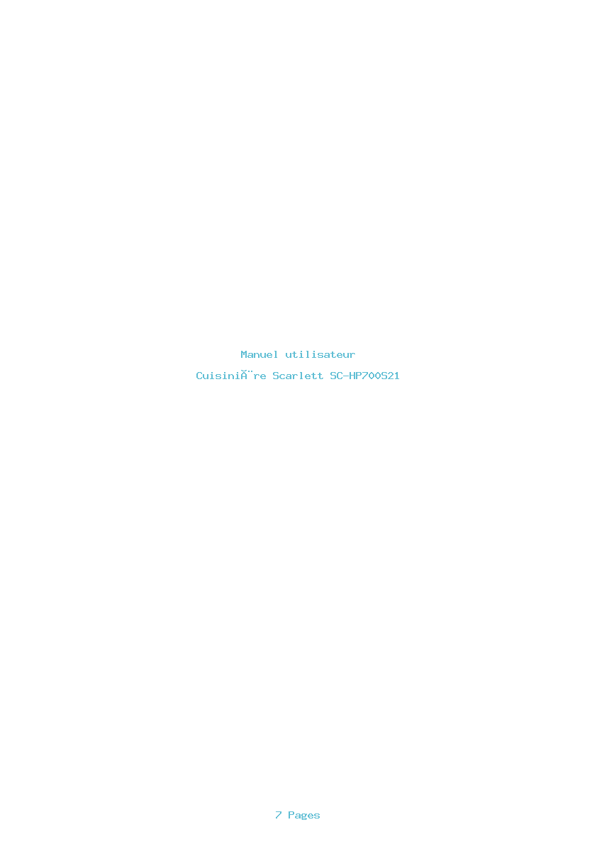 Page 1 de la notice Manuel utilisateur Scarlett SC-HP700S21