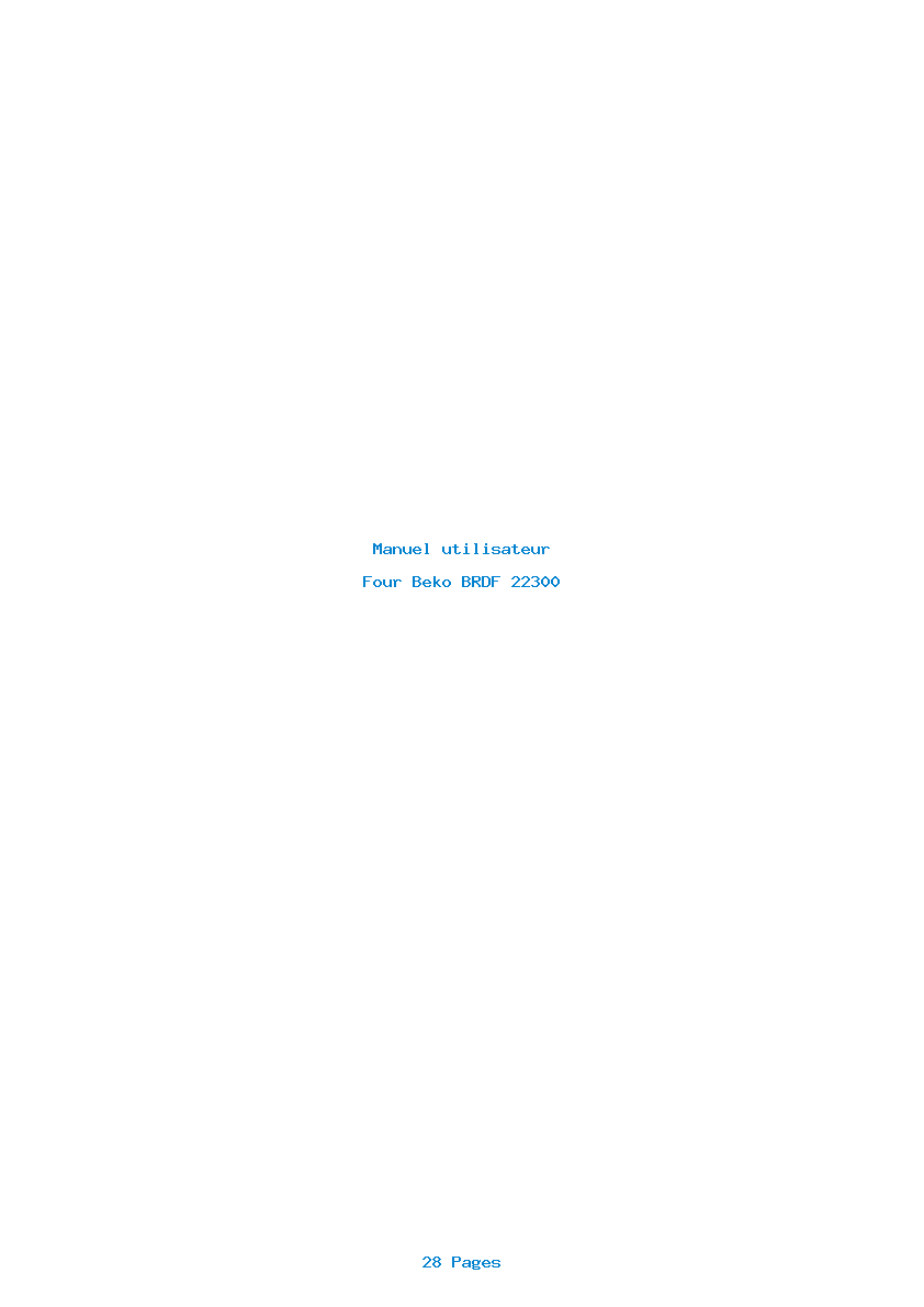 Page 1 de la notice Manuel utilisateur Beko BRDF 22300