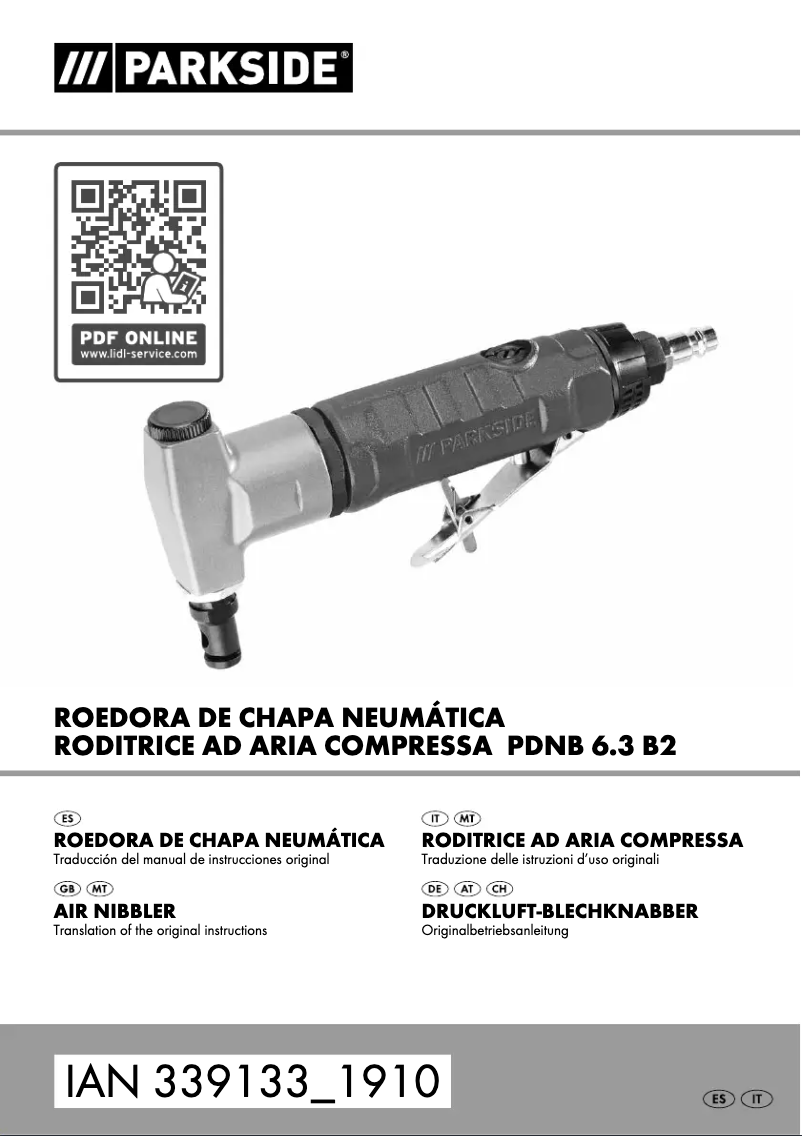 Page 1 de la notice Manuel utilisateur Parkside PDNE 4000 B2