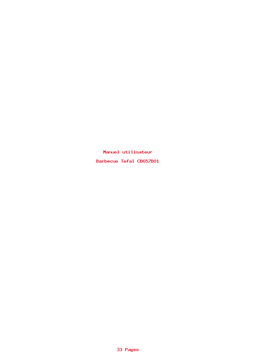 Page 1 de la notice Manuel utilisateur Tefal CB657B01