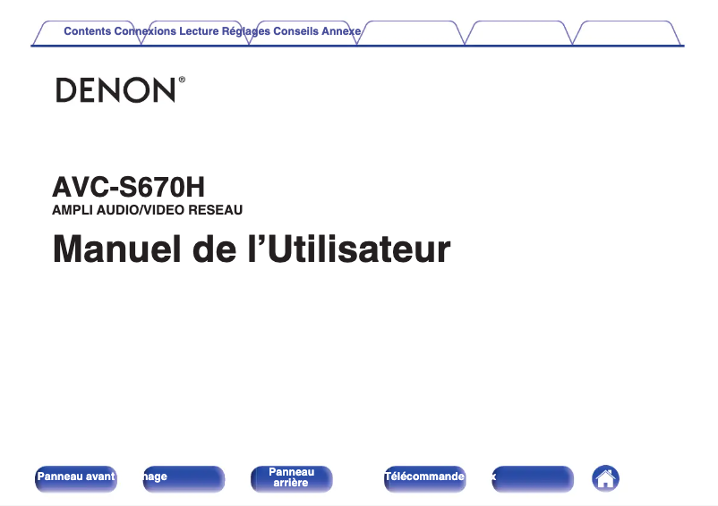 Page 1 de la notice Manuel utilisateur Denon AVC-S670H