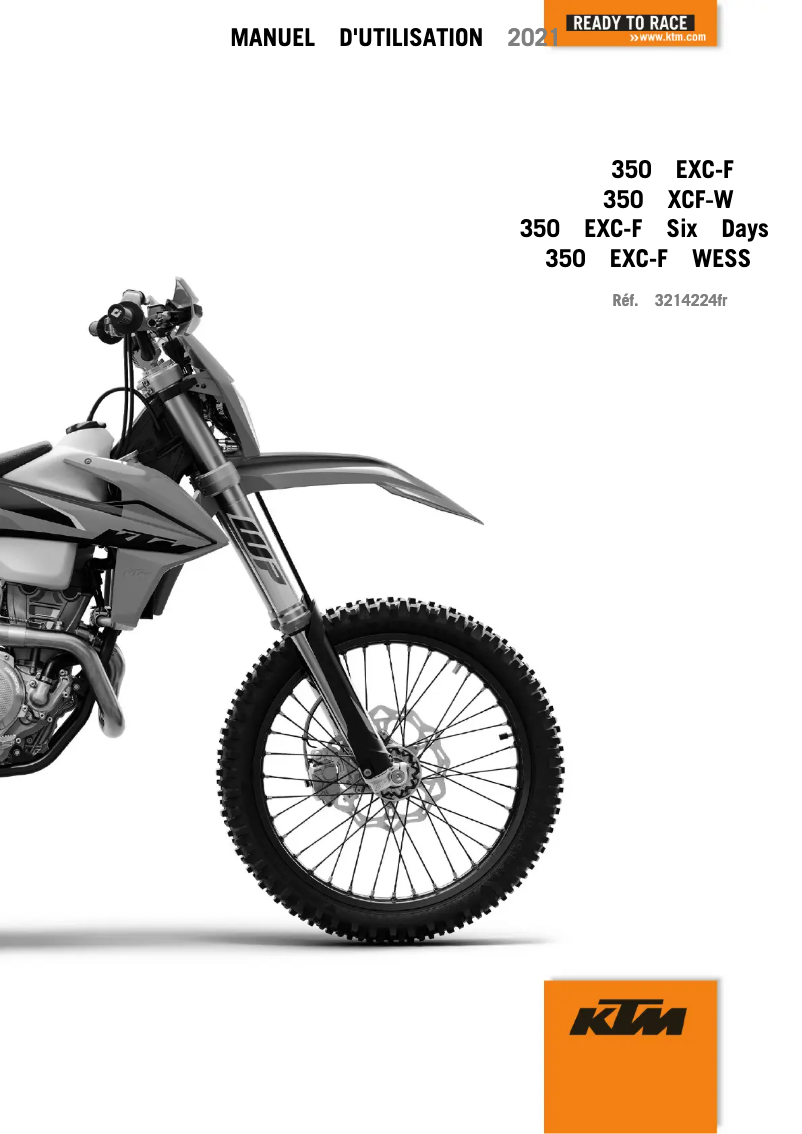 Página 1 del manual Manual de usuario KTM 350 EXC-F (2021)