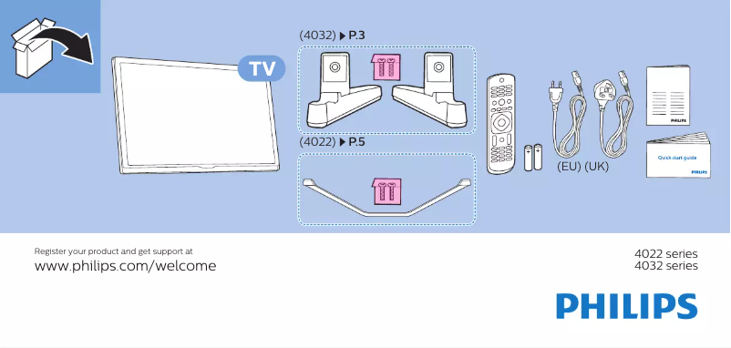 Página 1 del manual Guía de inicio rápido Philips 24PHT4032