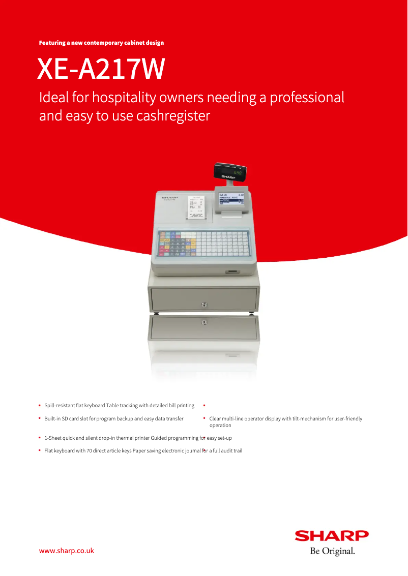 Page 1 de la notice Fiche technique Sharp XE-A217W