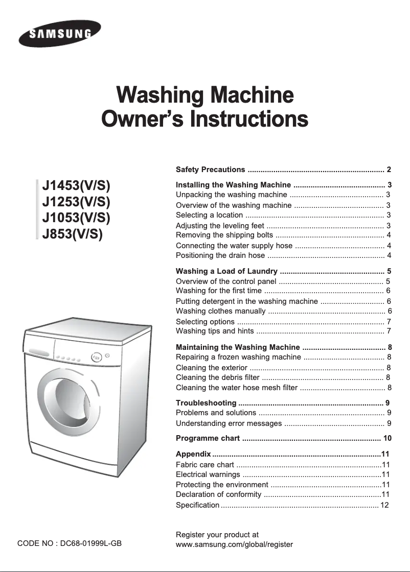 Página 1 del manual Manual de usuario Samsung J1253