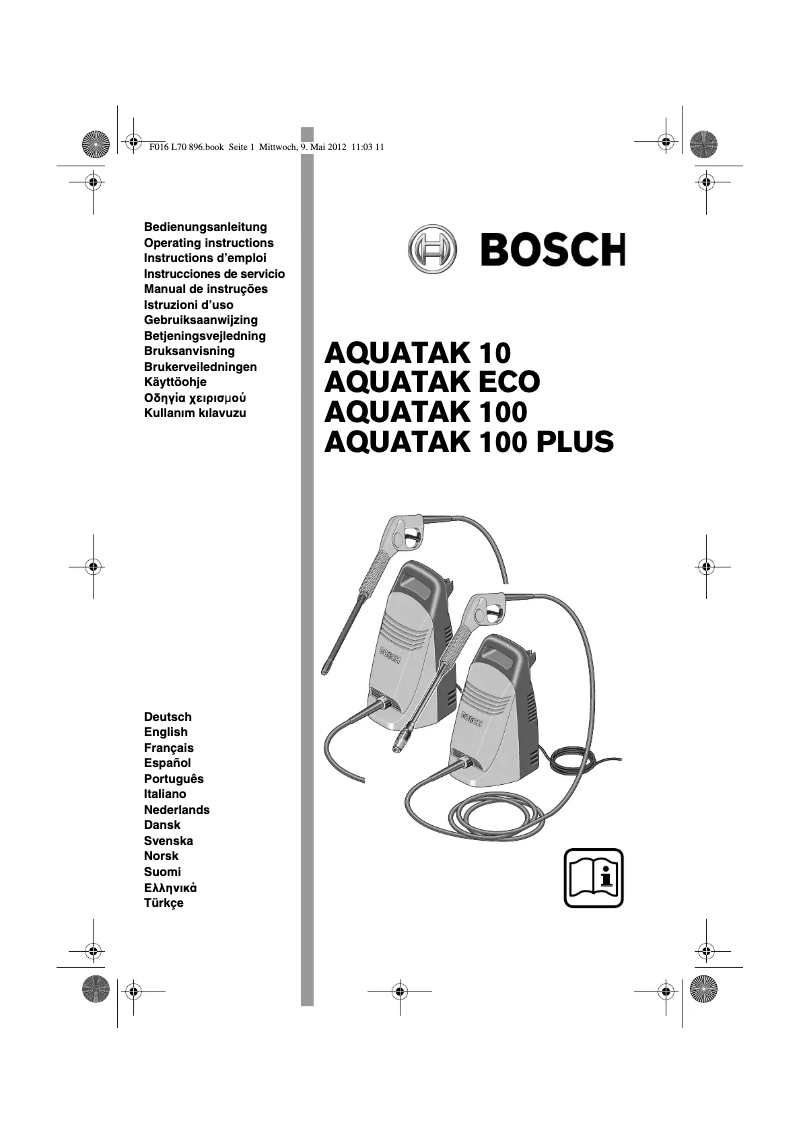 Page 1 de la notice Manuel utilisateur Bosch Aquatak 10