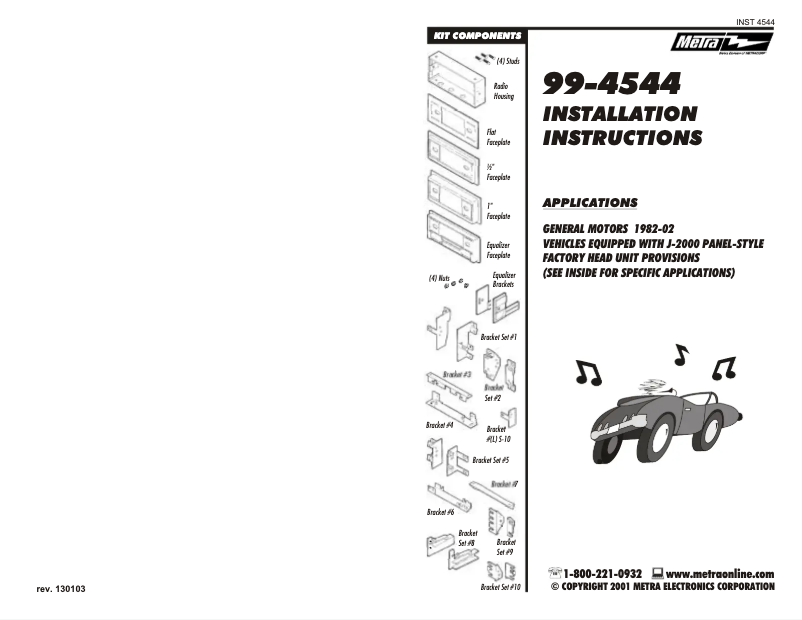 Page 1 de la notice Manuel utilisateur Metra 99-4544