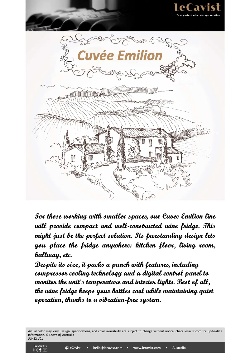 Page 1 of the manual Technical Sheet LeCavist LCS100VN