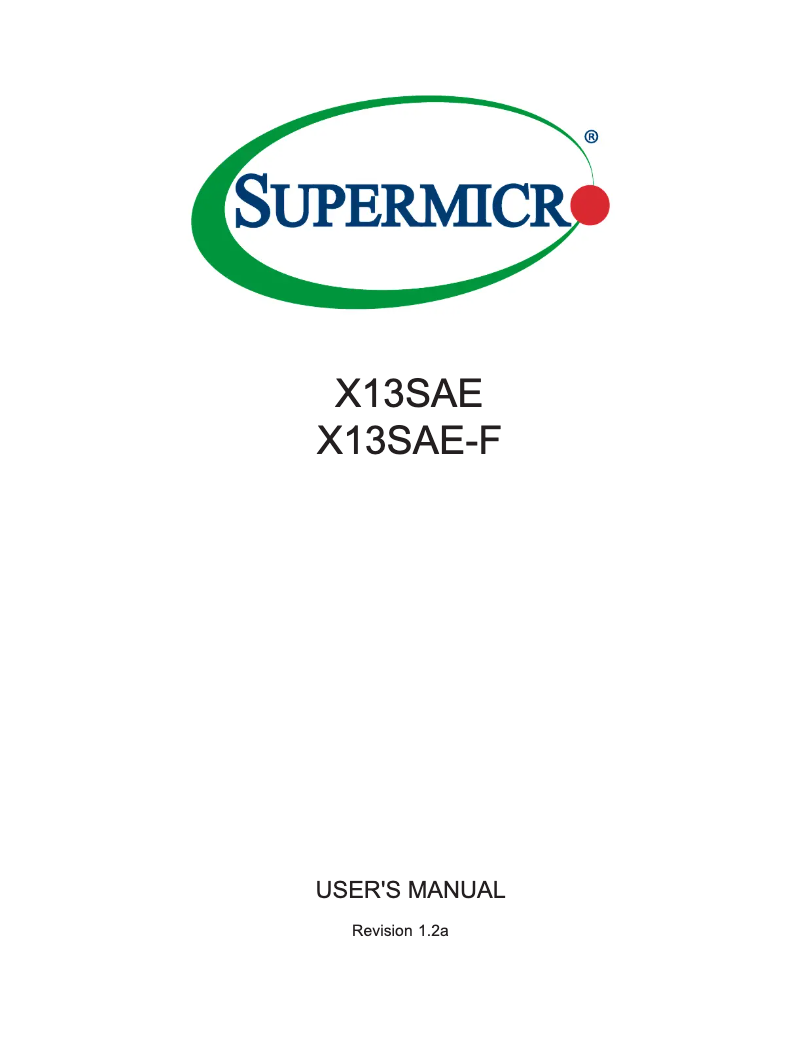 Page 1 de la notice Manuel utilisateur Supermicro X13SAE