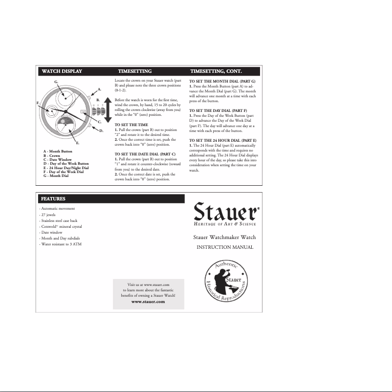 Page 1 de la notice Manuel utilisateur Stauer 29725