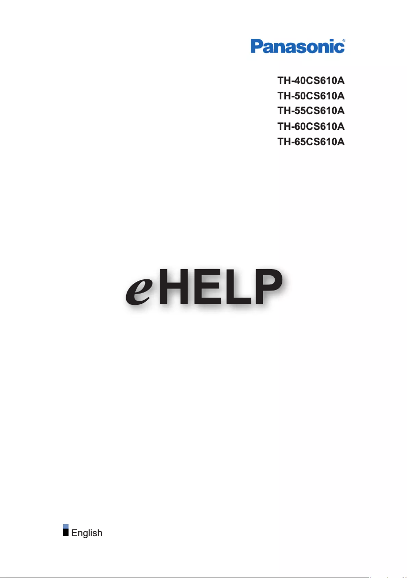 Page 1 of the manual User Manual Panasonic TH-65CS610A