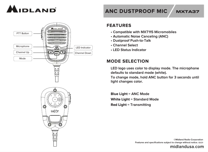 Page 1 de la notice Guide de démarrage rapide Midland MicroMobile ORMXT115