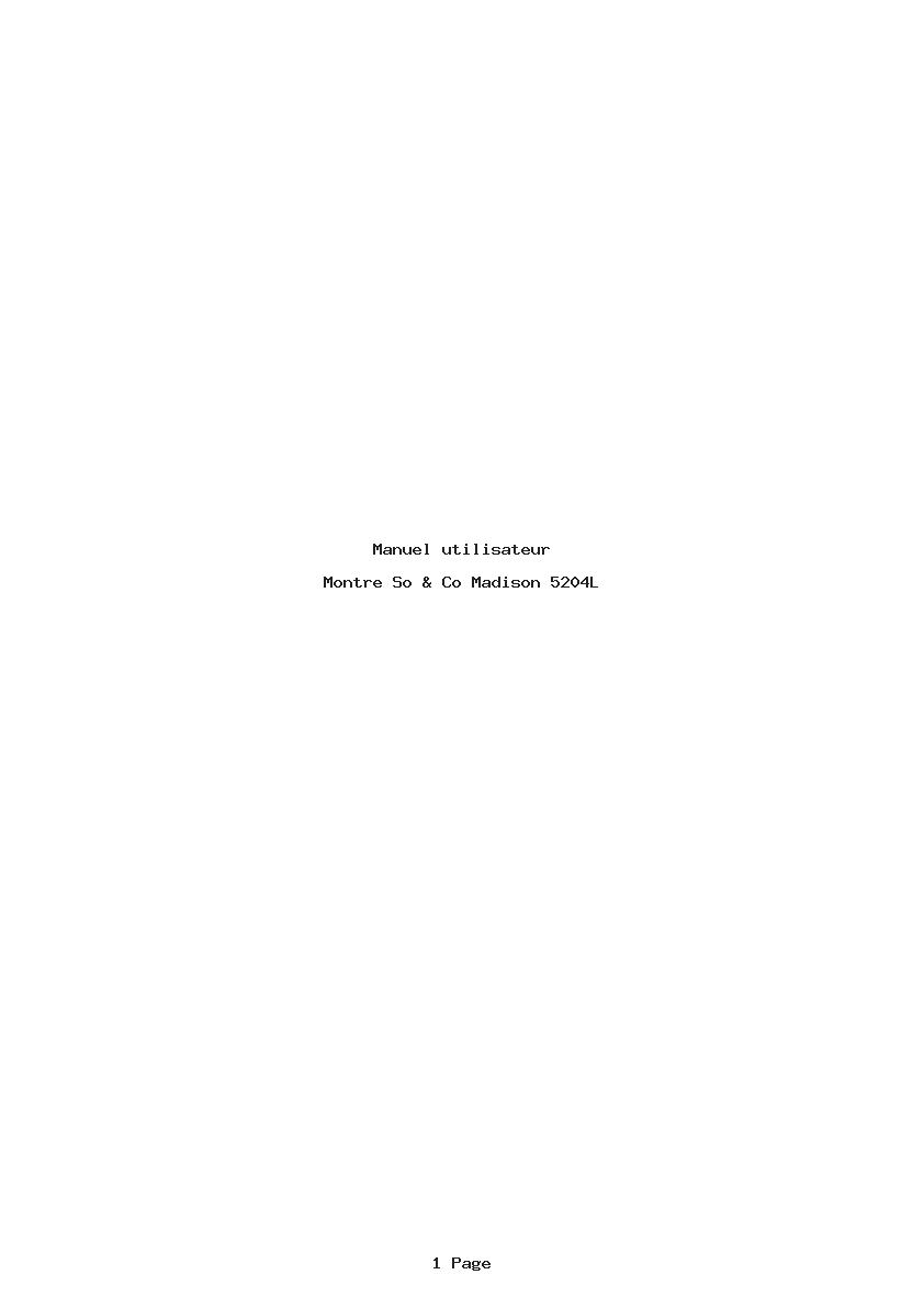 Page 1 de la notice Manuel utilisateur So & Co Madison 5204L