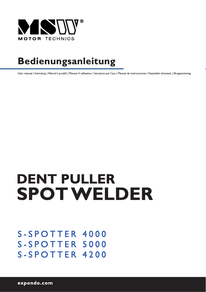 Page 1 de la notice Manuel utilisateur MSW S-SPOTTER 4200