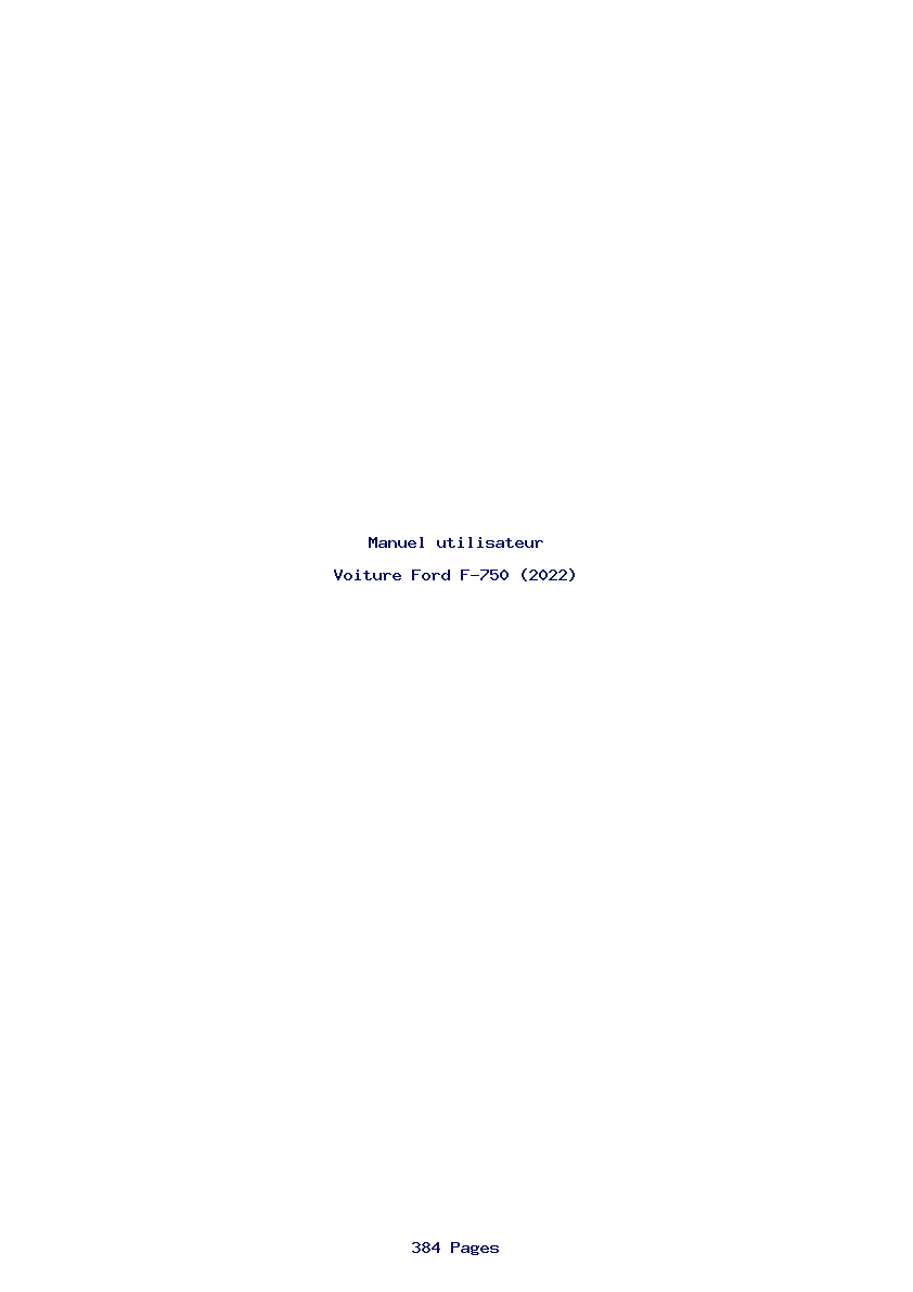 Page 1 de la notice Manuel utilisateur Ford F-750 (2022)