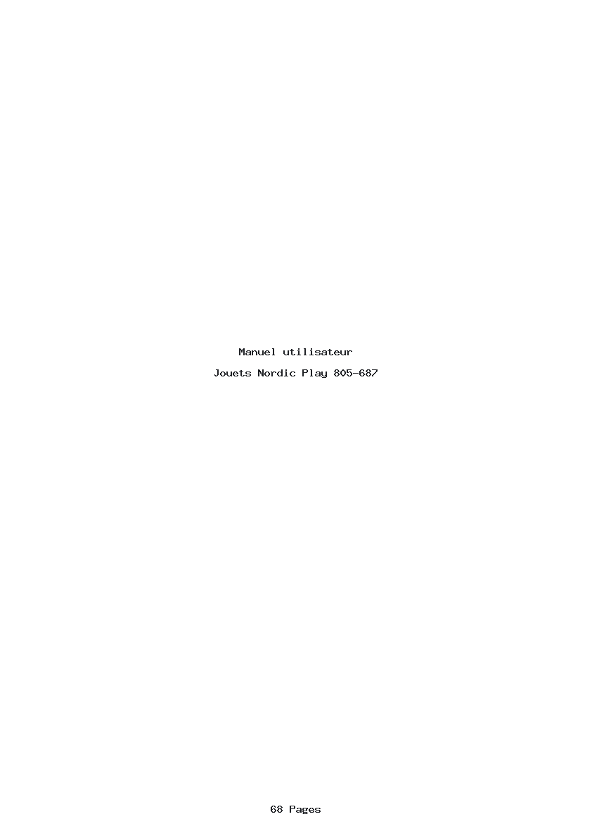 Page 1 de la notice Manuel utilisateur Nordic Play 805-687