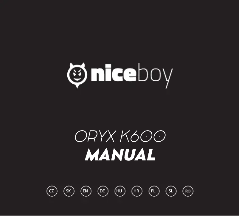 Page 1 de la notice Manuel utilisateur Niceboy ORYX K600