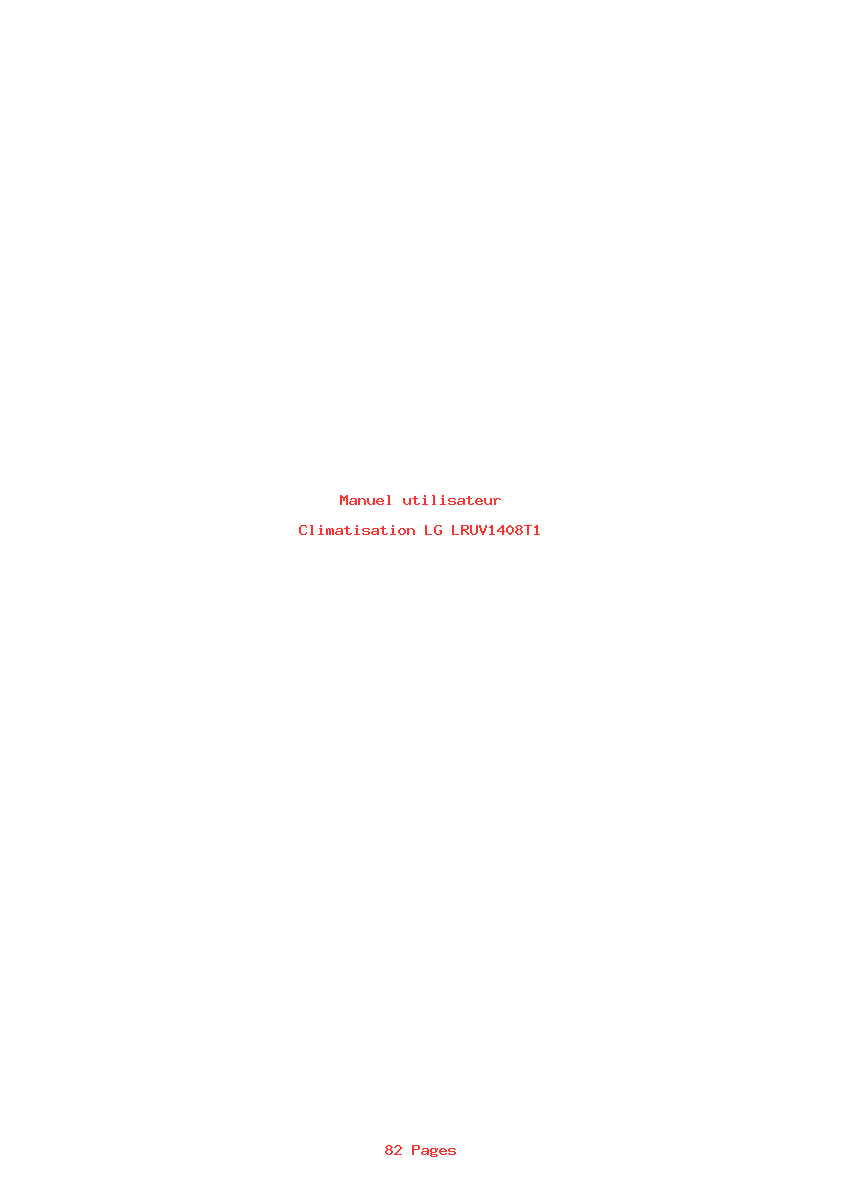 Page 1 de la notice Manuel utilisateur LG LRUV1408T1
