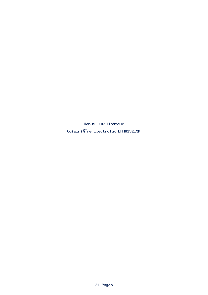 Page 1 de la notice Manuel utilisateur Electrolux EHH6332I9K