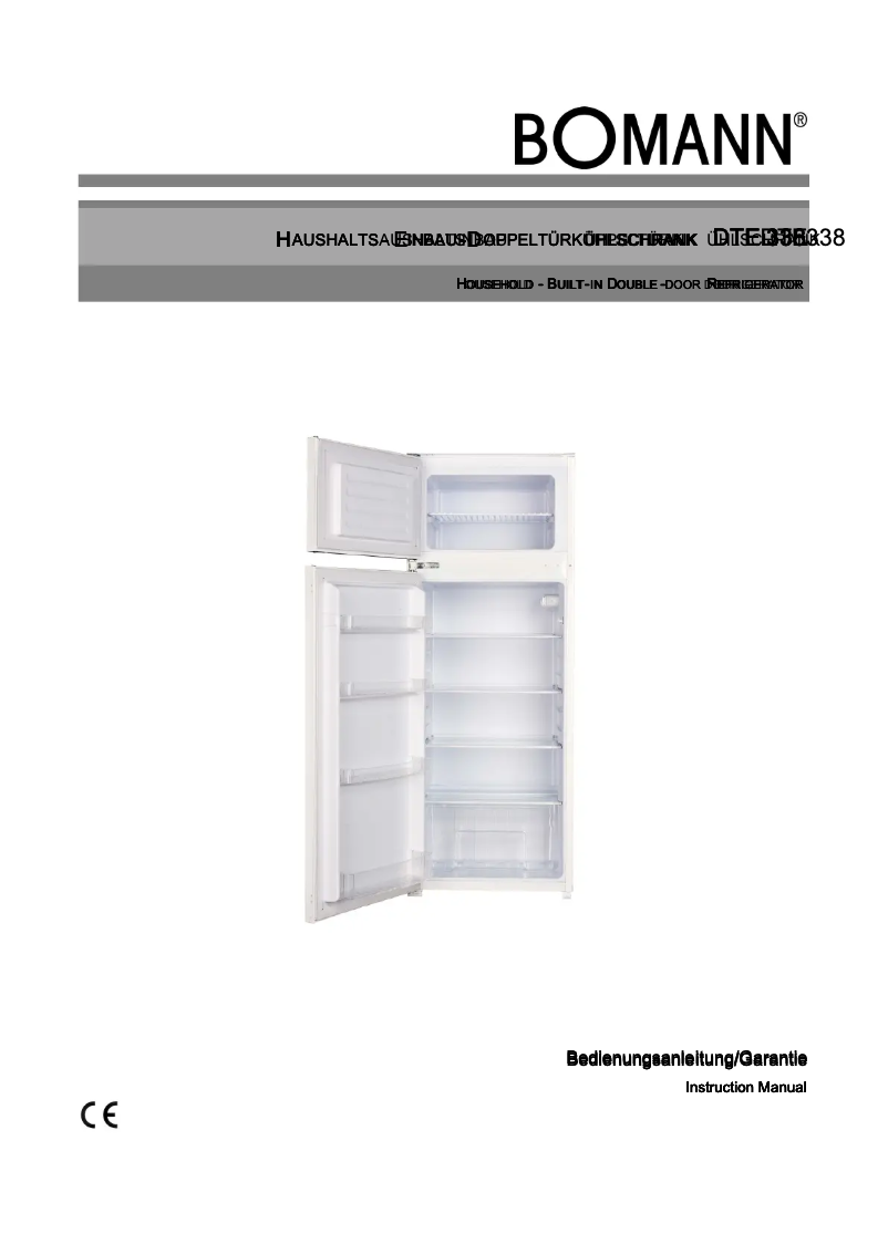 Page 1 de la notice Manuel utilisateur Bomann DTE 338