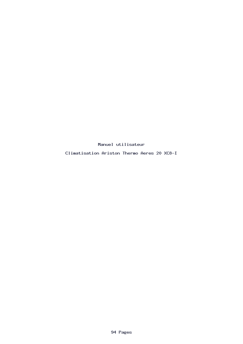 Page 1 de la notice Manuel utilisateur Ariston Thermo Aeres 20 XC8-I