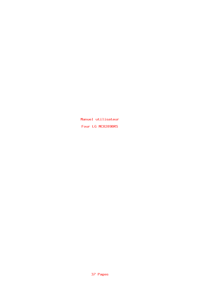 Page 1 de la notice Manuel utilisateur LG MC8289BRS