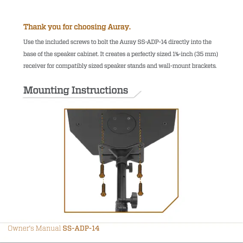 Page 1 de la notice Manuel utilisateur Auray SS-ADP-14