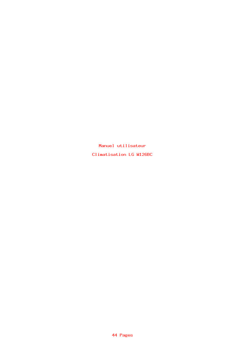 Page 1 de la notice Manuel utilisateur LG W126BC