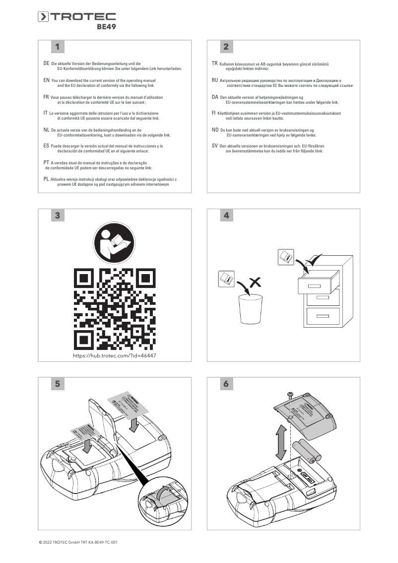 Page 1 de la notice Manuel utilisateur Trotec BE49