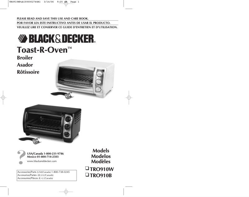 Page n°1 - Manuel utilisateur Black & Decker TRO910B