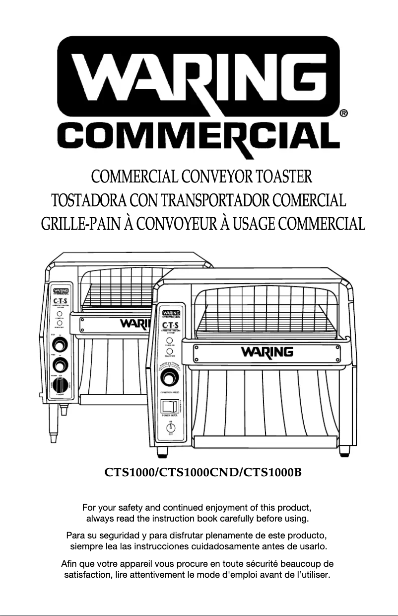 Página 1 del manual Instrucciones / montaje Waring Commercial CTS1000
