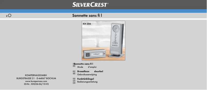 Page 1 de la notice Manuel utilisateur SilverCrest KH206