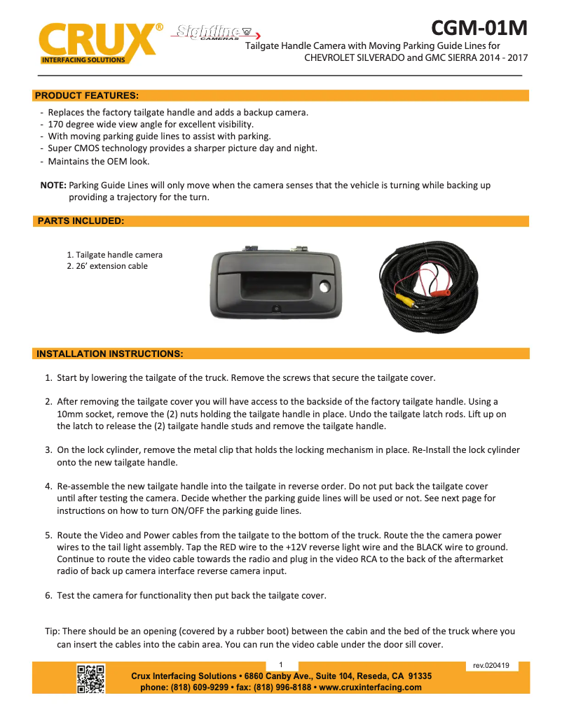 Página 1 del manual Manual de usuario CRUX CGM-01M