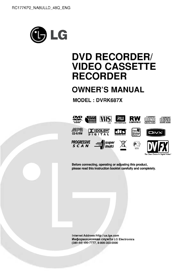 Page 1 of the manual User Manual LG RC177KP2