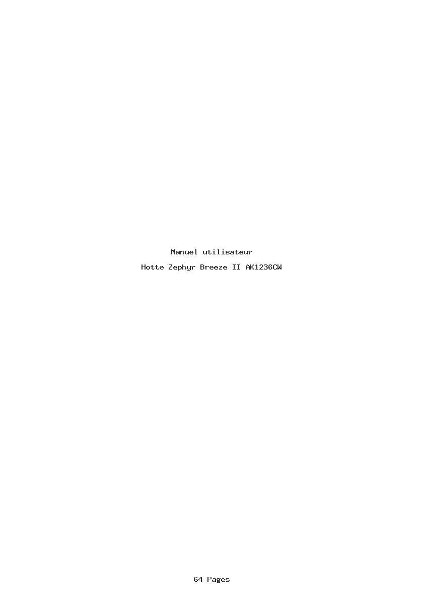 Page 1 de la notice Manuel utilisateur Zephyr Breeze II AK1236CW