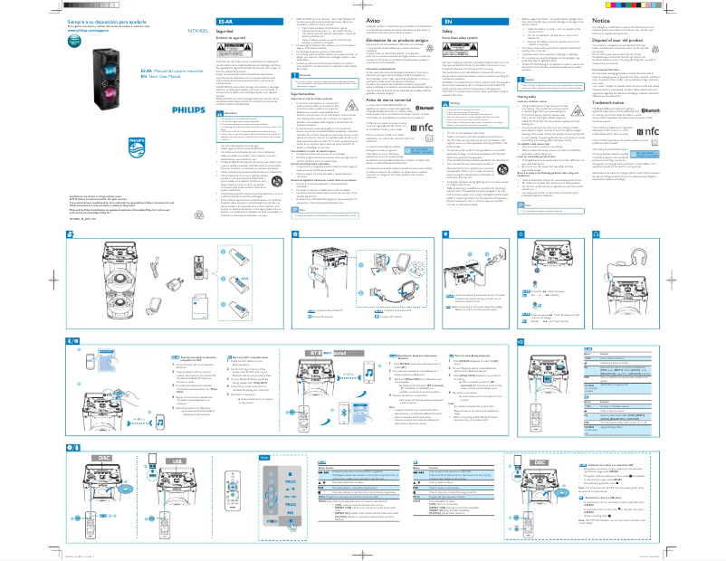 Page 1 of the manual Quick Start Guide Philips NTX400L