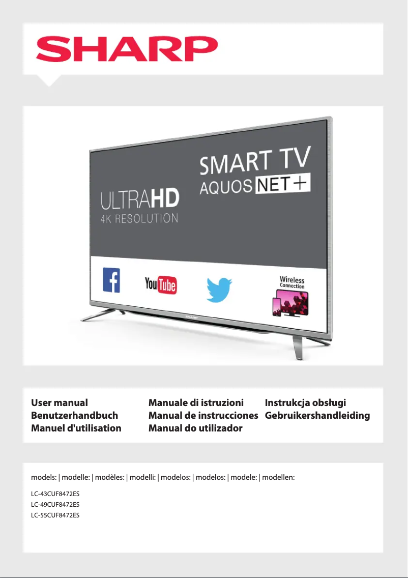 Página 1 del manual Manual de usuario Sharp LC-55CUF8472ES