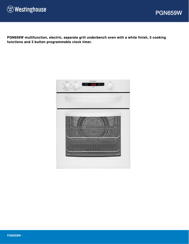 Page 1 de la notice Manuel utilisateur Westinghouse PGN659W