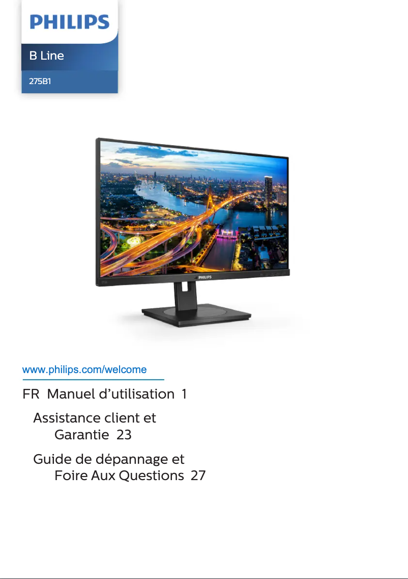 Page n°1 - Manuel utilisateur Philips B Line 278B1