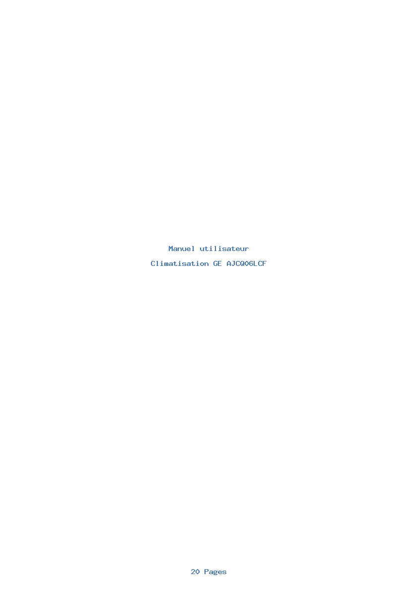 Page 1 de la notice Manuel utilisateur GE AJCQ06LCF