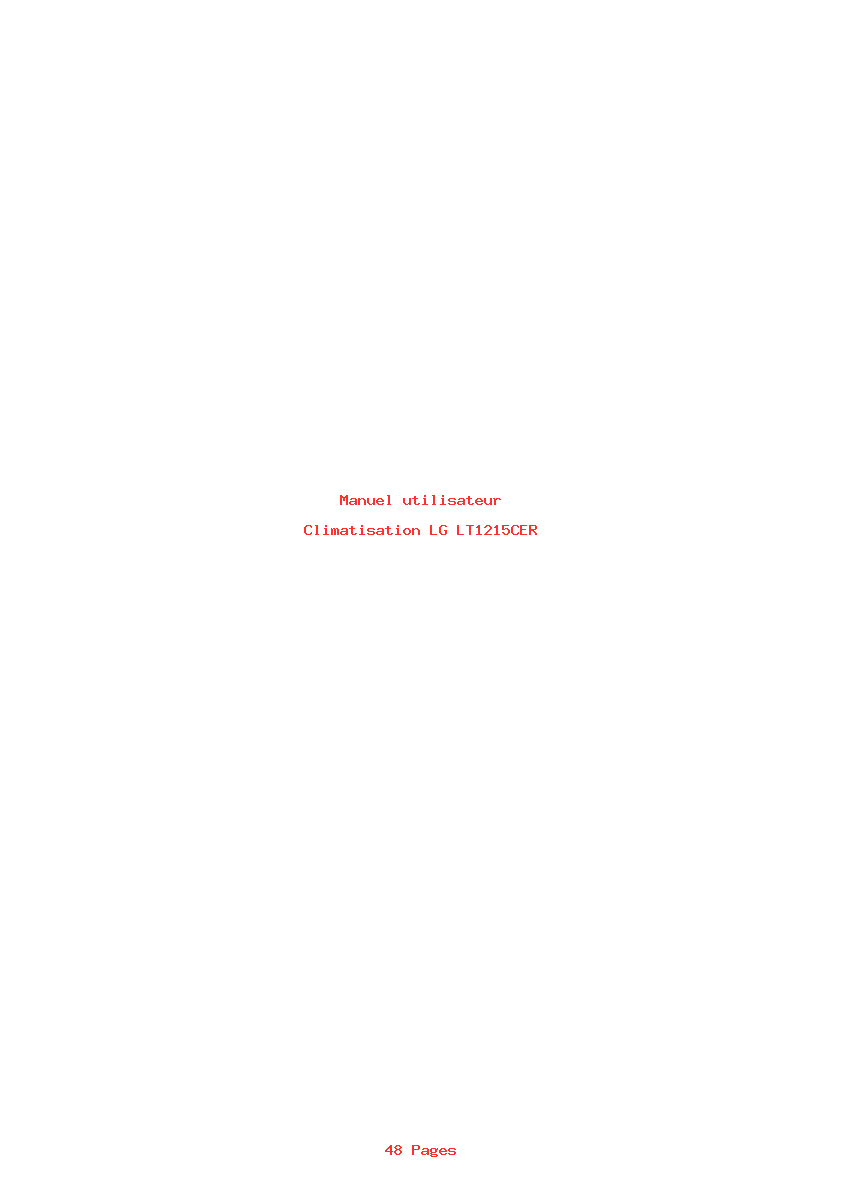 Page 1 de la notice Manuel utilisateur LG LT1215CER