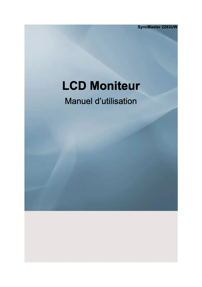Page 1 de la notice Manuel utilisateur Samsung SyncMaster LS22LIUJFV