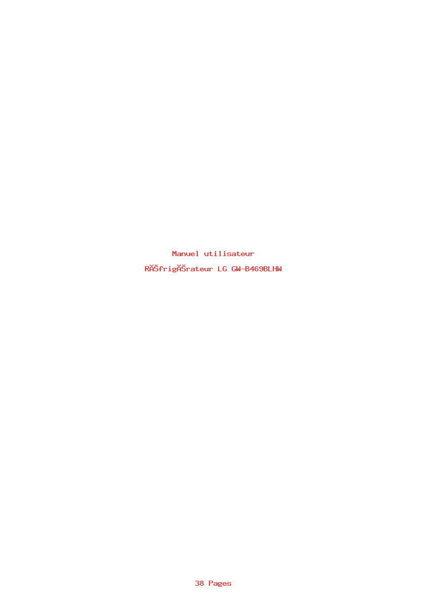 Page 1 de la notice Manuel utilisateur LG GW-B469BLHW