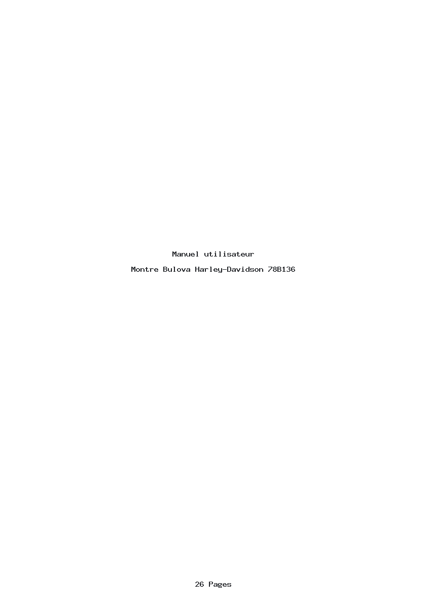 Page 1 de la notice Manuel utilisateur Bulova Harley-Davidson 78B136