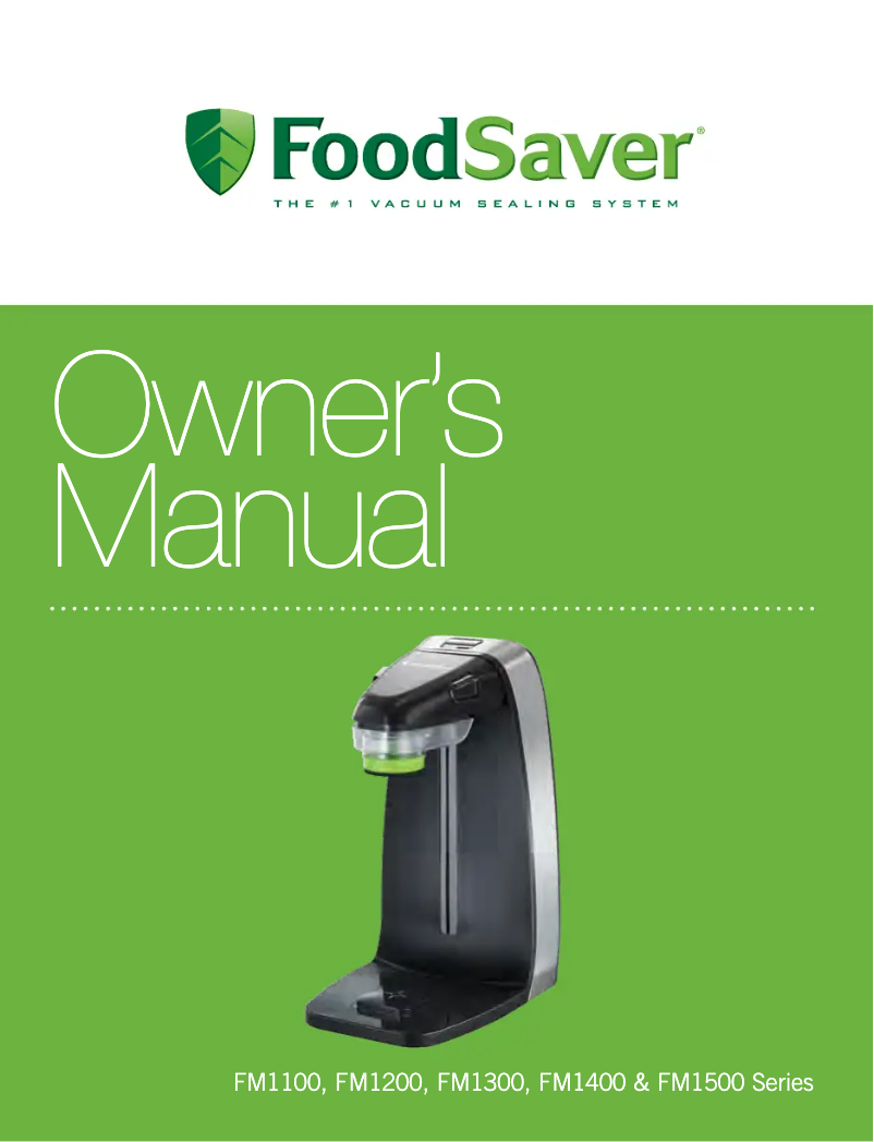 Page 1 de la notice Manuel utilisateur FoodSaver FM1100