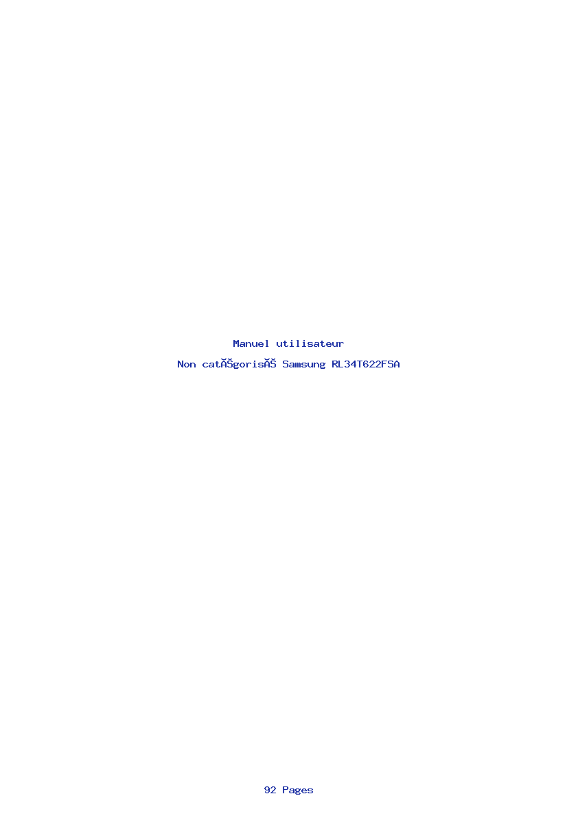 Page 1 de la notice Manuel utilisateur Samsung RL34T622FSA