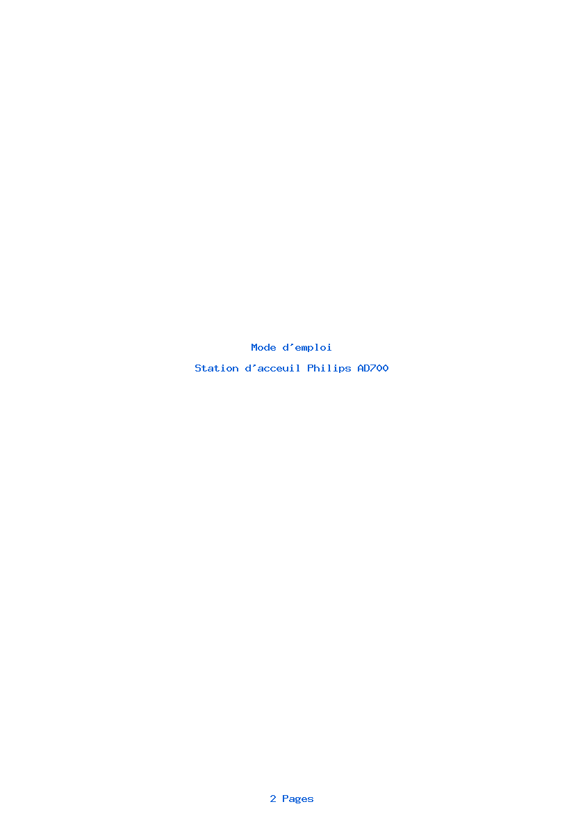 Page 1 de la notice Mode d'emploi Philips AD700