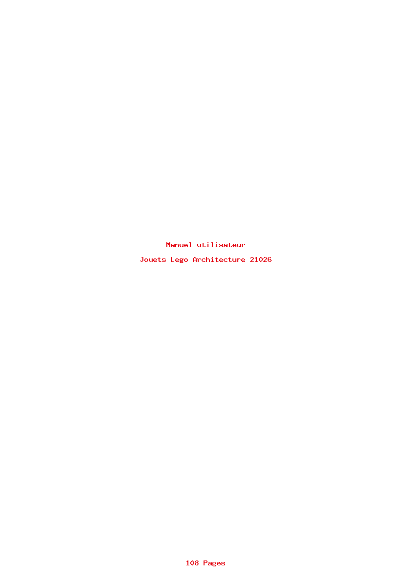 Page 1 de la notice Manuel utilisateur Lego Architecture 21026